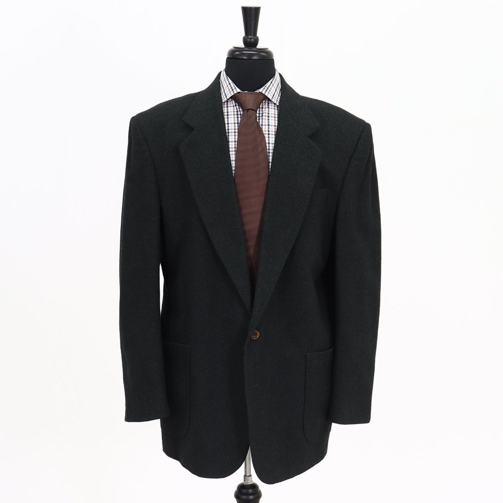 Oscar De La Renta 44l Green Solid 2-Button Sport Coat Blazer Jacket G021